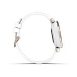 -Relogio-Garmin-Lily-Dourado-Pulseira-Branca-de-Silicone-Monitor-de-Atividades-