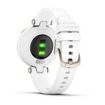 -Relogio-Garmin-Lily-Dourado-Pulseira-Branca-de-Silicone-Monitor-de-Atividades-