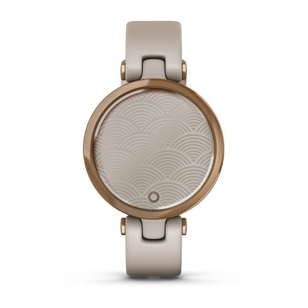Relogio-Garmin-Lily-Dourado-Rose-Pulseira-Bege-de-Silicone-Monitor-de-Atividades-