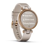 Relogio-Garmin-Lily-Dourado-Rose-Pulseira-Bege-de-Silicone-Monitor-de-Atividades-