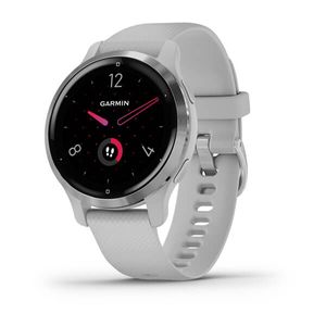 Relógio Garmin Venu 2S Prata pulseira branca WW Monitor Cardíaco de Pulso com GPS