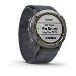Relogio-Garmin-Enduro-Prata-Pulseira-Cinza-Loop-Monitor-Cardiaco-de-Pulso-com-GPS