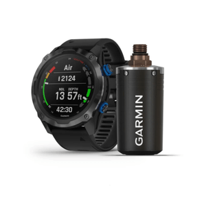 Relógio Garmin Descent Mk2i Bundle Cinza Carbono Titânio com sensor de integração de ar e pulseira preta