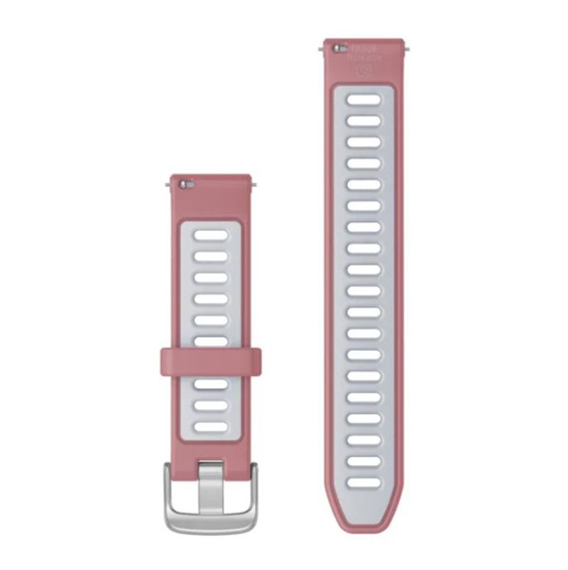 Pulseira Garmin Quick Release 18mm Forerunner 255s/265s Venu 3s/2s Rosa e Branco