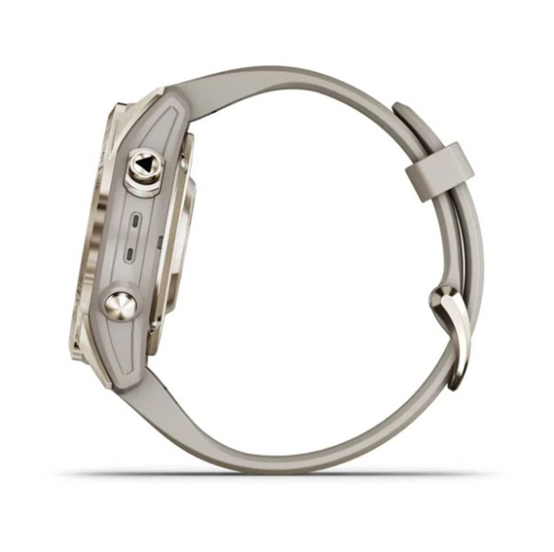 RelogioGarminFenix7SProSafiraSolarDouradocpulseiraCinzacomMonitorCardiacodePulsoeGPS