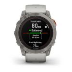 Relógio Garmin Fenix 7X Pro Safira Solar Titânio c/ pulseira Cinza/Laranja com Monitor Cardíaco de Pulso e GPS