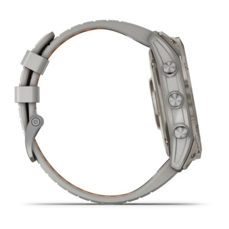 Relógio Garmin Fenix 7X Pro Safira Solar Titânio c/ pulseira Cinza/Laranja com Monitor Cardíaco de Pulso e GPS