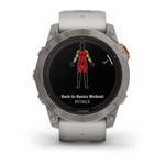 Relógio Garmin Fenix 7X Pro Safira Solar Titânio c/ pulseira Cinza/Laranja com Monitor Cardíaco de Pulso e GPS