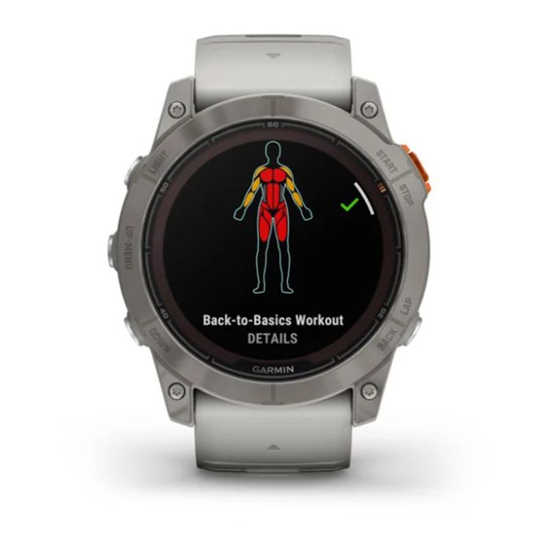 Relógio Garmin Fenix 7X Pro Safira Solar Titânio c/ pulseira Cinza/Laranja com Monitor Cardíaco de Pulso e GPS
