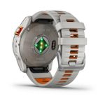 Relógio Garmin Fenix 7X Pro Safira Solar Titânio c/ pulseira Cinza/Laranja com Monitor Cardíaco de Pulso e GPS