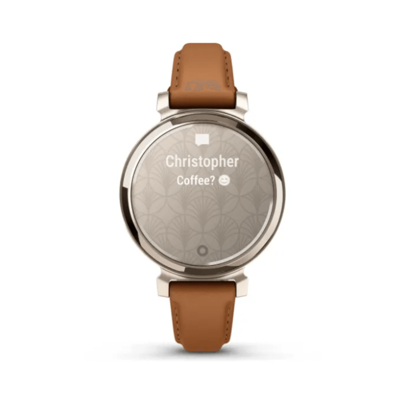Relógio Garmin Lily 2 Classic (2024)  Dourado Pulseira Marrom de Couro com Monitor de Atividades010-02839-02.3