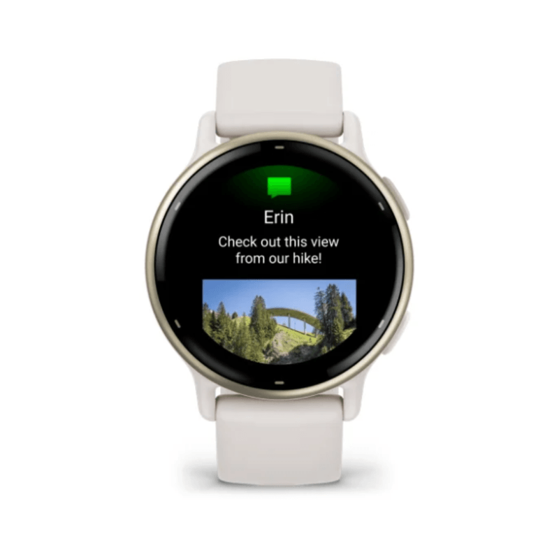 Relógio Garmin vivoactive 5 Dourado com pulseira de silicone Marfim010-02862-11.1