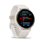 Relógio Garmin vivoactive 5 Dourado com pulseira de silicone Marfim010-02862-11.2