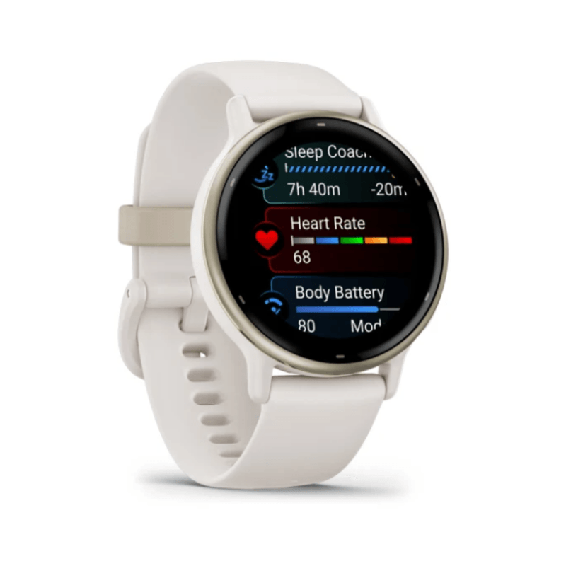 Relógio Garmin vivoactive 5 Dourado com pulseira de silicone Marfim010-02862-11.2