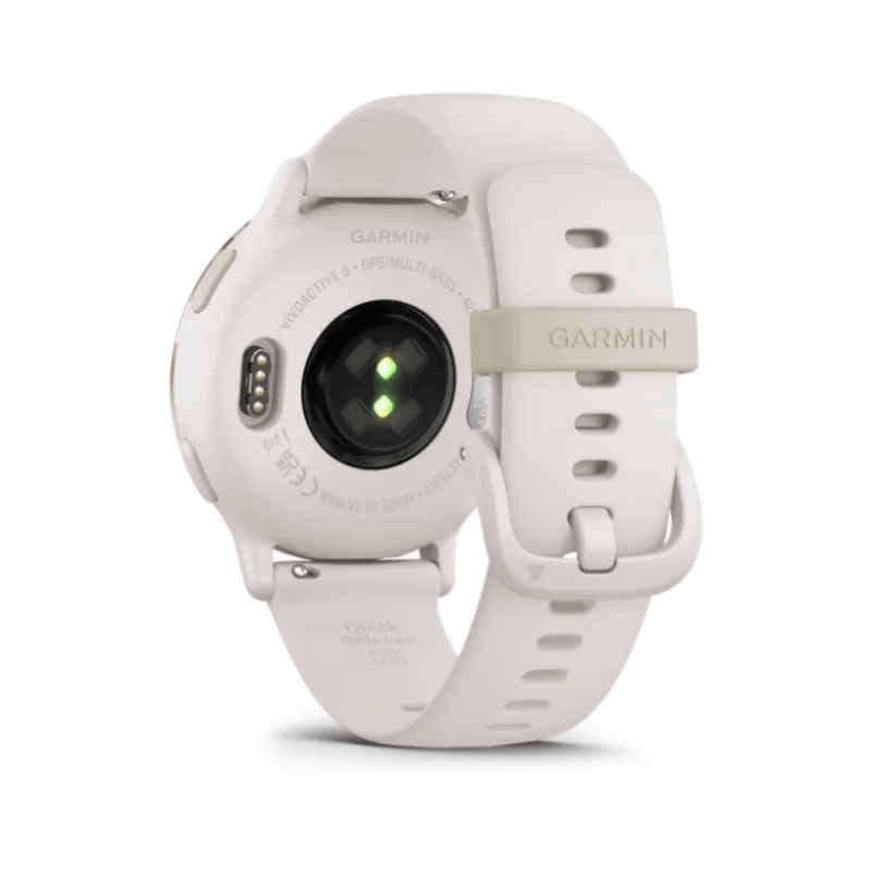 Relógio Garmin vivoactive 5 Dourado com pulseira de silicone Marfim010-02862-11.6