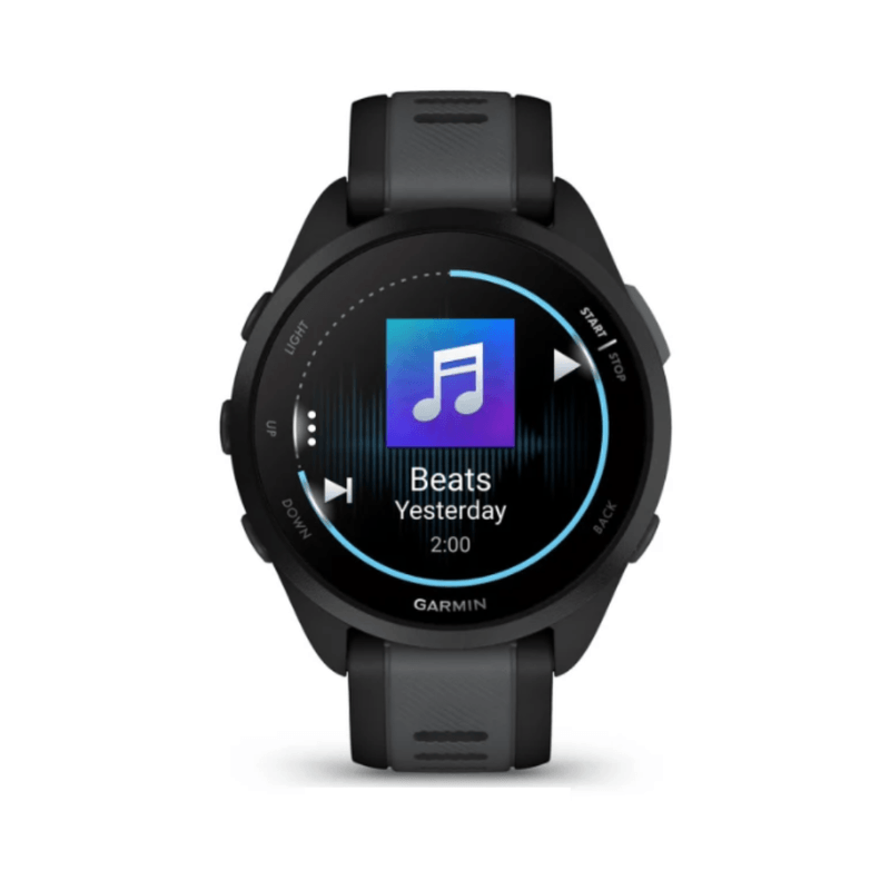Relógio Garmin Forerunner 165 Music Preto e Cinza Ardosia WW com Monitor Cardíaco de Pulso e GPS010-02863-30.3