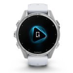 Relogio-Garmin-Fenix-8S-Prata-com-Pulseira-de-Silicone-Branca
