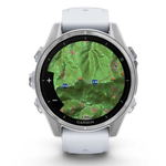 Relogio-Garmin-Fenix-8S-Prata-com-Pulseira-de-Silicone-Branca