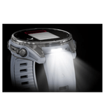 Relogio-Garmin-Fenix-8S-Prata-com-Pulseira-de-Silicone-Branca