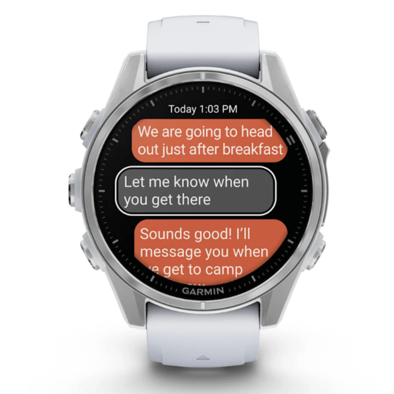 Relogio-Garmin-Fenix-8S-Prata-com-Pulseira-de-Silicone-Branca