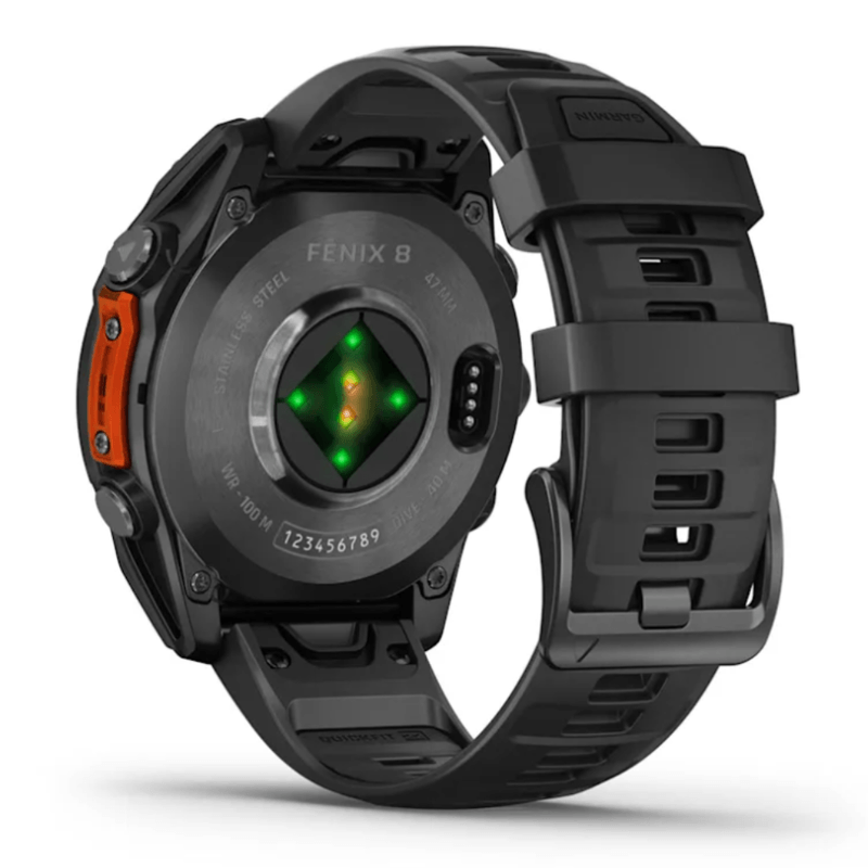 Relogio-Garmin-Fenix-8-Cinza-Ardosia-com-Pulseira-de-Silicone-Preta