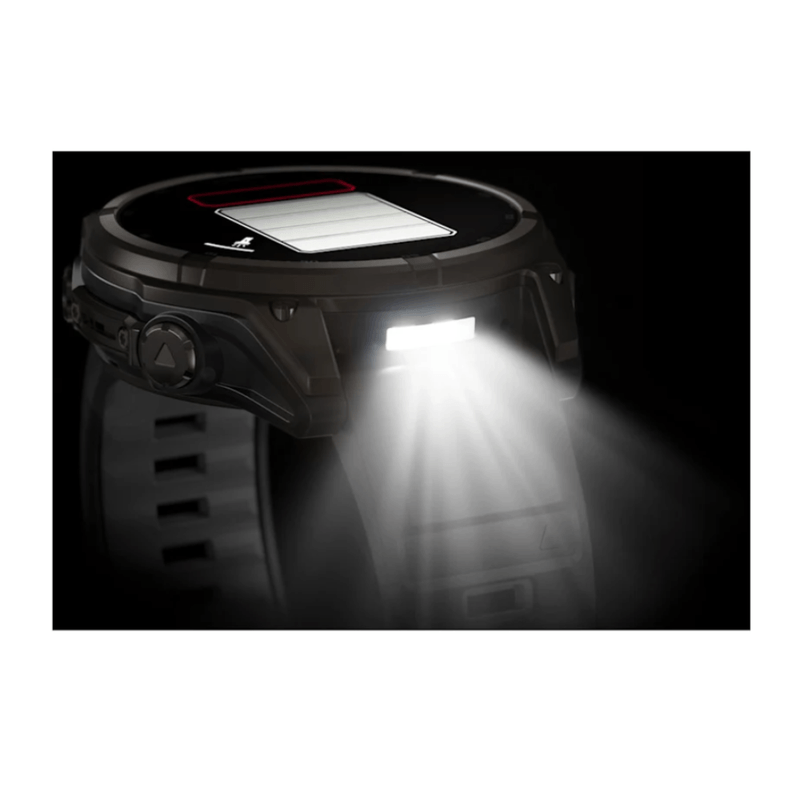 Relogio-Garmin-Fenix-8-Safira-Solar-Carbon-Gray-DLC-Titanio-com-Pulseira-de-Silicone-Preta-com-Cinza