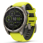 Relogio-Garmin-Fenix-8-Safira-Solar-Titanio-com-Pulseira-de-Silicone-Amarelo-com-Grafite
