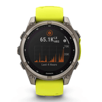 Relogio-Garmin-Fenix-8-Safira-Solar-Titanio-com-Pulseira-de-Silicone-Amarelo-com-Grafite