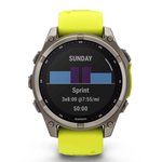 Relogio-Garmin-Fenix-8-Safira-Solar-Titanio-com-Pulseira-de-Silicone-Amarelo-com-Grafite