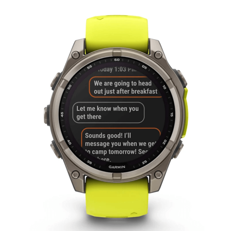 Relogio-Garmin-Fenix-8-Safira-Solar-Titanio-com-Pulseira-de-Silicone-Amarelo-com-Grafite