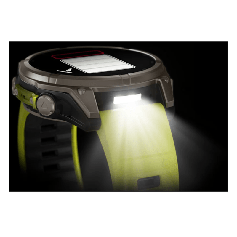 Relogio-Garmin-Fenix-8-Safira-Solar-Titanio-com-Pulseira-de-Silicone-Amarelo-com-Grafite