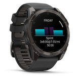 Relogio-Garmin-Fenix-8X-Safira-Carbon-Gray-DLC-Titanio-com-Pulseira-de-Silicone-Preta-com-Cinza