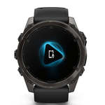 Relogio-Garmin-Fenix-8X-Safira-Carbon-Gray-DLC-Titanio-com-Pulseira-de-Silicone-Preta-com-Cinza