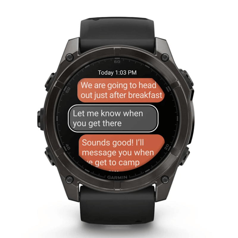 Relogio-Garmin-Fenix-8X-Safira-Carbon-Gray-DLC-Titanio-com-Pulseira-de-Silicone-Preta-com-Cinza