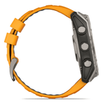 Relogio-Garmin-Fenix-8X-Safira-Titanio-com-Pulseira-de-Silicone-Laranja-com-Grafite