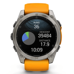 Relogio-Garmin-Fenix-8X-Safira-Titanio-com-Pulseira-de-Silicone-Laranja-com-Grafite