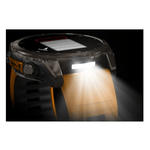 Relogio-Garmin-Fenix-8X-Safira-Titanio-com-Pulseira-de-Silicone-Laranja-com-Grafite