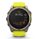 Relogio-Garmin-Fenix-8X-Safira-Solar-Titanio-com-pulseira-de-Silicone-Amarelo-com-Grafite