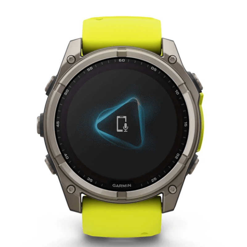 Relogio-Garmin-Fenix-8X-Safira-Solar-Titanio-com-pulseira-de-Silicone-Amarelo-com-Grafite