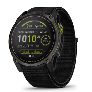 Relógio Garmin Enduro 3 Carbon Gray DLC Titânio com Pulseira Ultrafit Nylon Preta