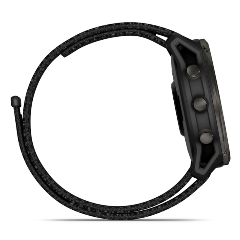 Relogio-Garmin-Enduro-3-Carbon-Gray-DLC-Titanio-com-Pulseira-Ultrafit-Nylon-Preta