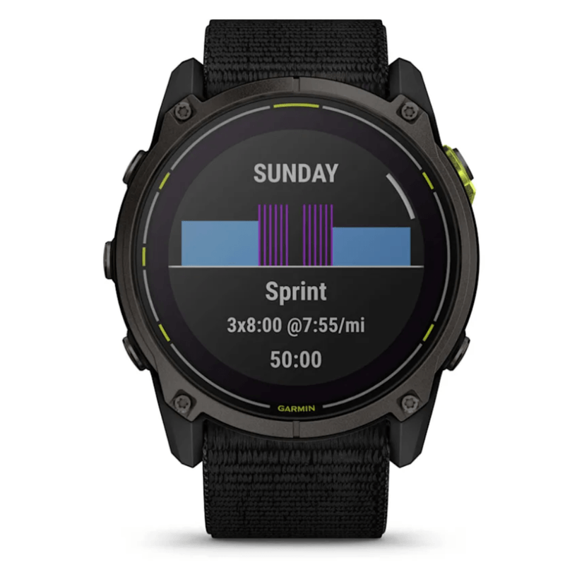 Relogio-Garmin-Enduro-3-Carbon-Gray-DLC-Titanio-com-Pulseira-Ultrafit-Nylon-Preta