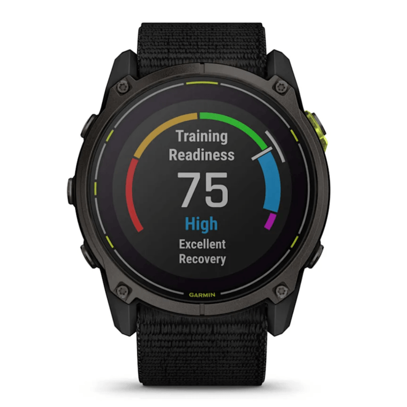 Relogio-Garmin-Enduro-3-Carbon-Gray-DLC-Titanio-com-Pulseira-Ultrafit-Nylon-Preta