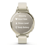 Relogio-Garmin-Lily-2-Active-Lunar-Gold-Pulseira-Branca-de-Silicone-com-Monitor-Cardiaco-de-Pulso-e-GPS