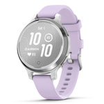 Relogio-Garmin-Lily-2-Active-Prata-Pulseira-Roxo-Jasmim-de-Silicone-com-Monitor-Cardiaco-de-Pulso-e-GPS