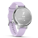 Relogio-Garmin-Lily-2-Active-Prata-Pulseira-Roxo-Jasmim-de-Silicone-com-Monitor-Cardiaco-de-Pulso-e-GPS